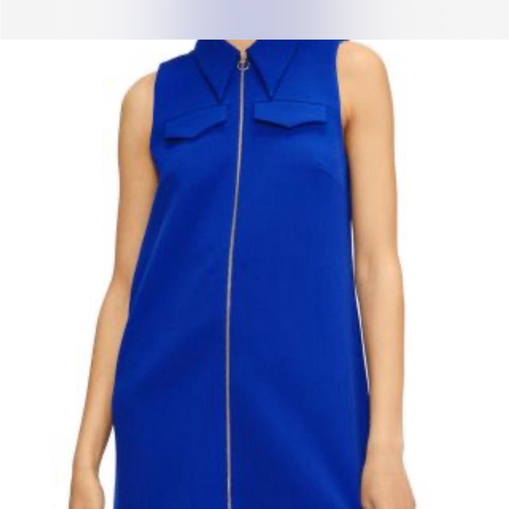 Ted Baker Cobalt Blue Sleeveless Zip-Front Mini Dress